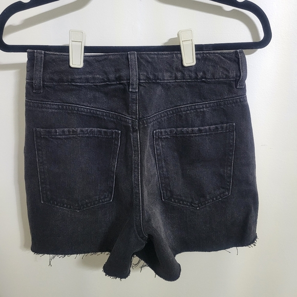 Garage Denim Black Cutoff Distressed Jean Shorts, Size 0 / 24 - Picture 3 of 3